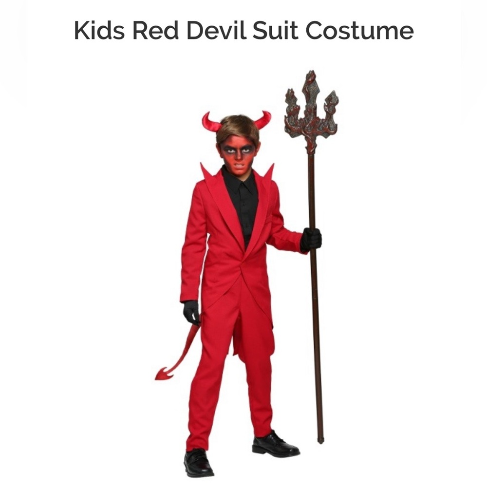 Kids Red Devil Suit Costume